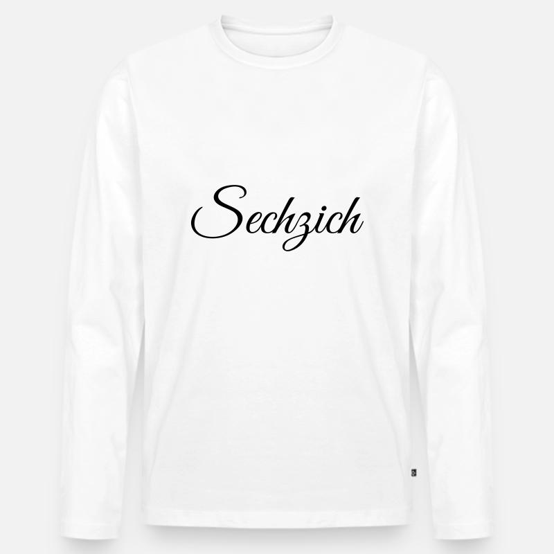 Sechzich - Männer Premium Bio Langarmshirt - Weiß