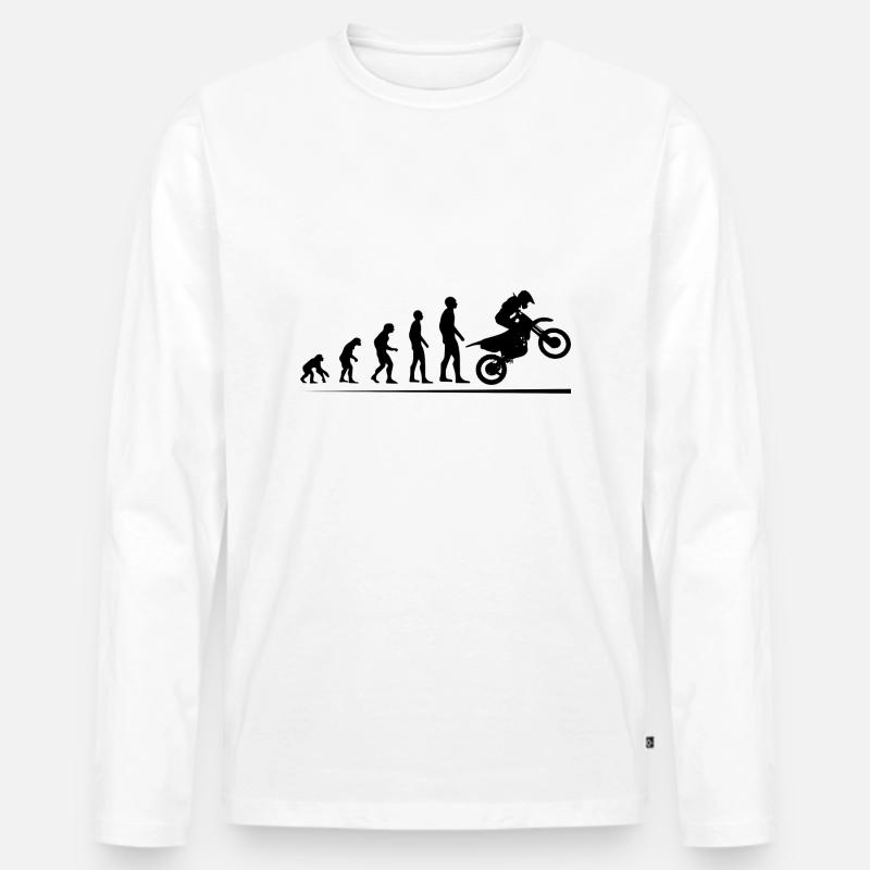 Motocross Evolution - Männer Premium Bio Langarmshirt - Weiß