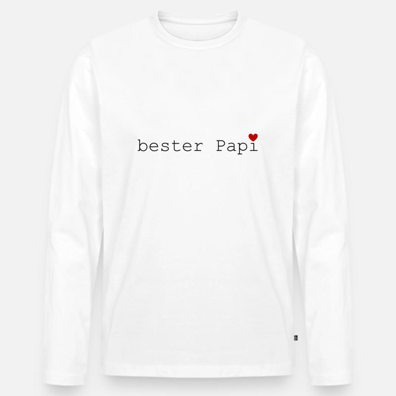 Bester Papi - Männer Premium Bio Langarmshirt - Weiß
