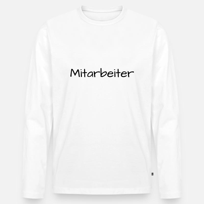 Mitarbeiter - Männer Premium Bio Langarmshirt - Weiß