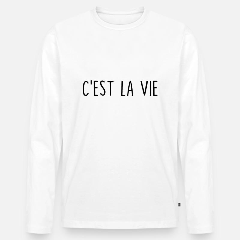 C'est La Vie - Männer Premium Bio Langarmshirt - Weiß