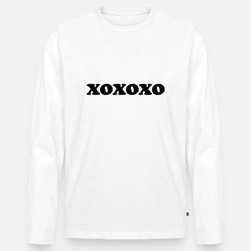 xoxo - Männer Premium Bio Langarmshirt - Weiß
