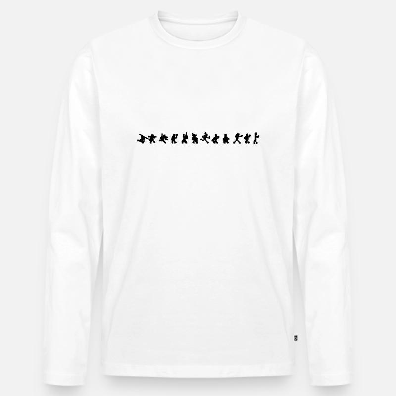 Pixel Evolution - Männer Premium Bio Langarmshirt - Weiß