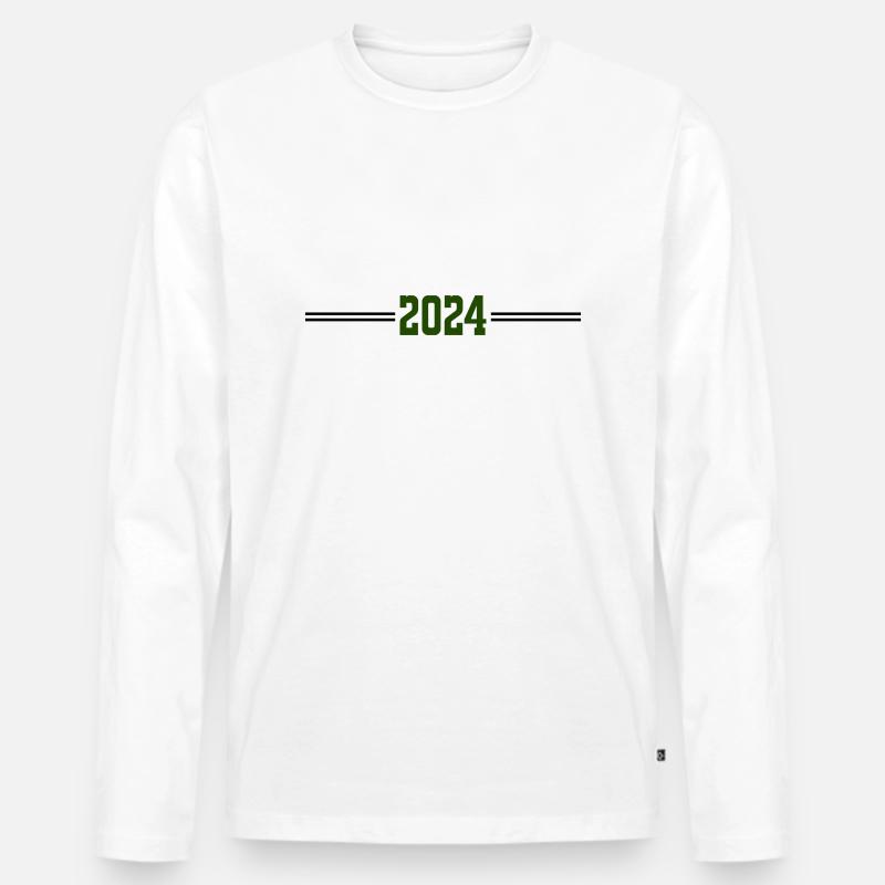2024 - Männer Premium Bio Langarmshirt - Weiß