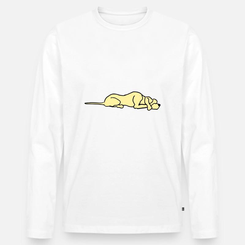 Hund Comic - Männer Premium Bio Langarmshirt - Weiß