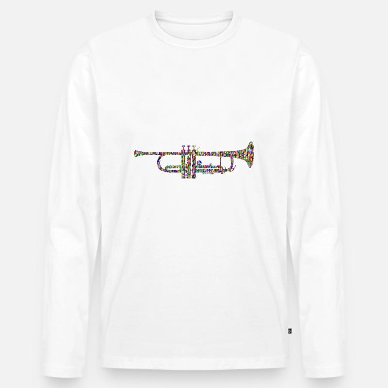 Trompete - Männer Premium Bio Langarmshirt - Weiß
