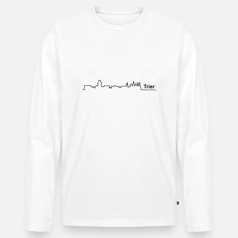 trier skyline - Männer Premium Bio Langarmshirt - Weiß