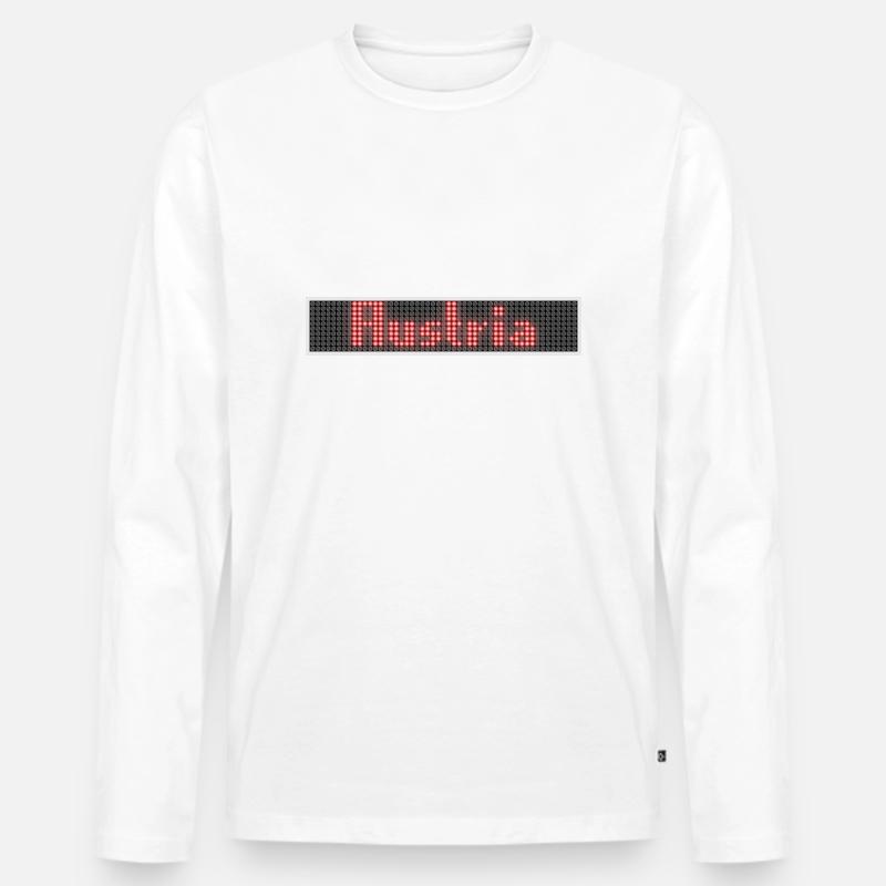 Austria LED Display - Männer Premium Bio Langarmshirt - Weiß