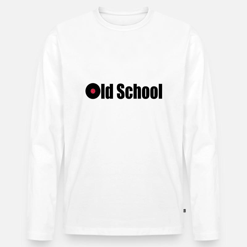 old school - Männer Premium Bio Langarmshirt - Weiß