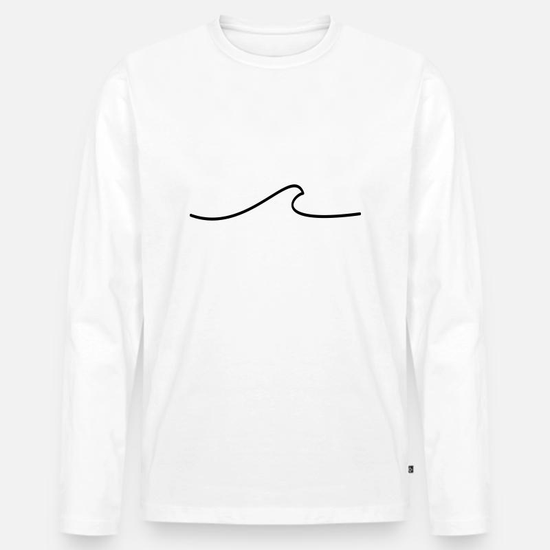 WAVE minimalistic - Männer Premium Bio Langarmshirt - Weiß