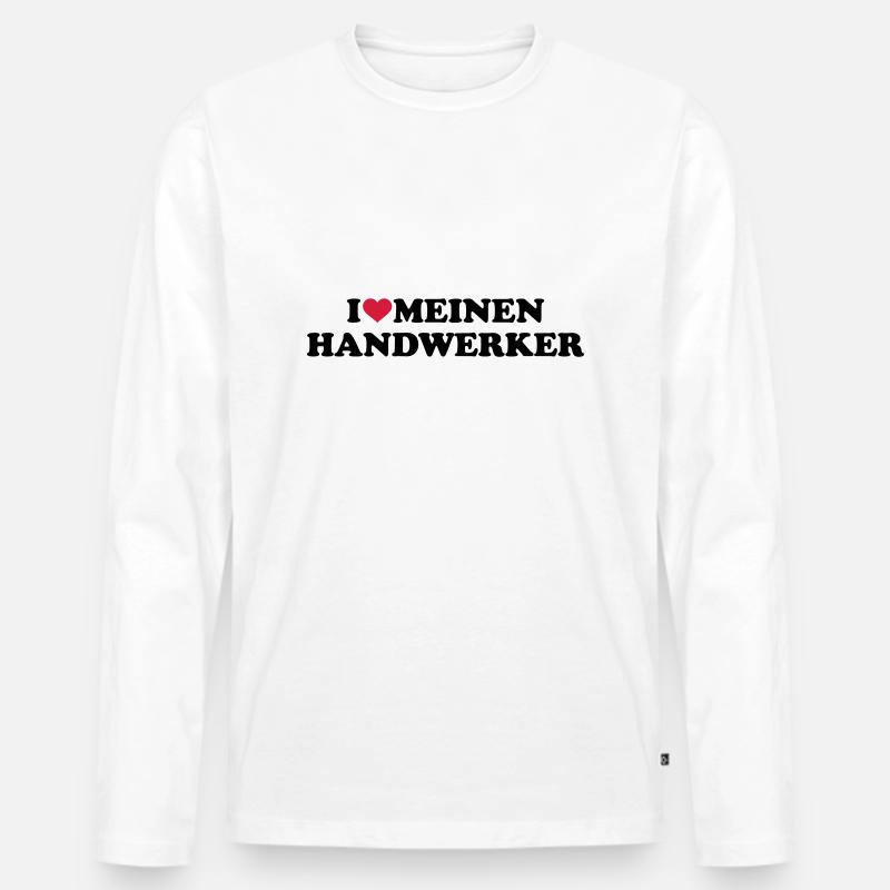 Handwerker - Männer Premium Bio Langarmshirt - Weiß