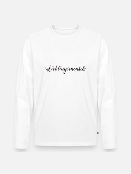 Lieblingsmensch - Männer Premium Bio Langarmshirt - Weiß