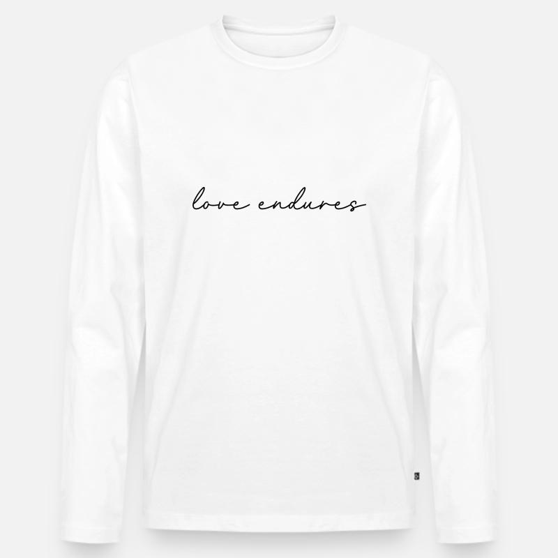 love endures - Männer Premium Bio Langarmshirt - Weiß