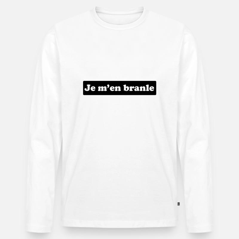 Ich Bewegung - Männer Premium Bio Langarmshirt - Weiß