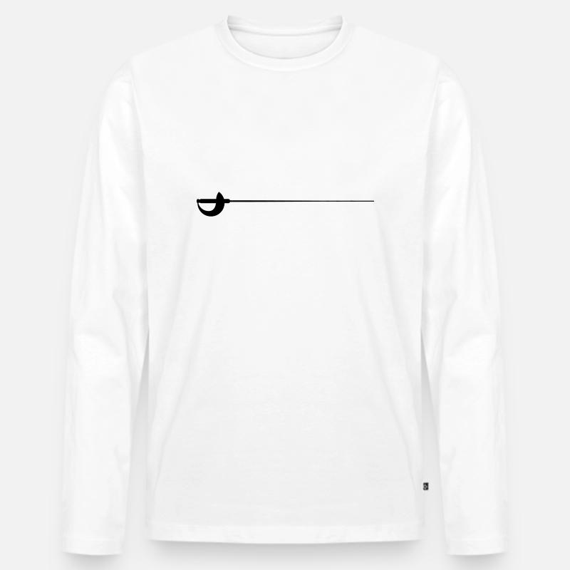 Säbel - Männer Premium Bio Langarmshirt - Weiß