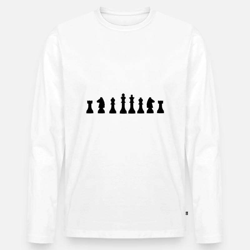 Schach - Männer Premium Bio Langarmshirt - Weiß