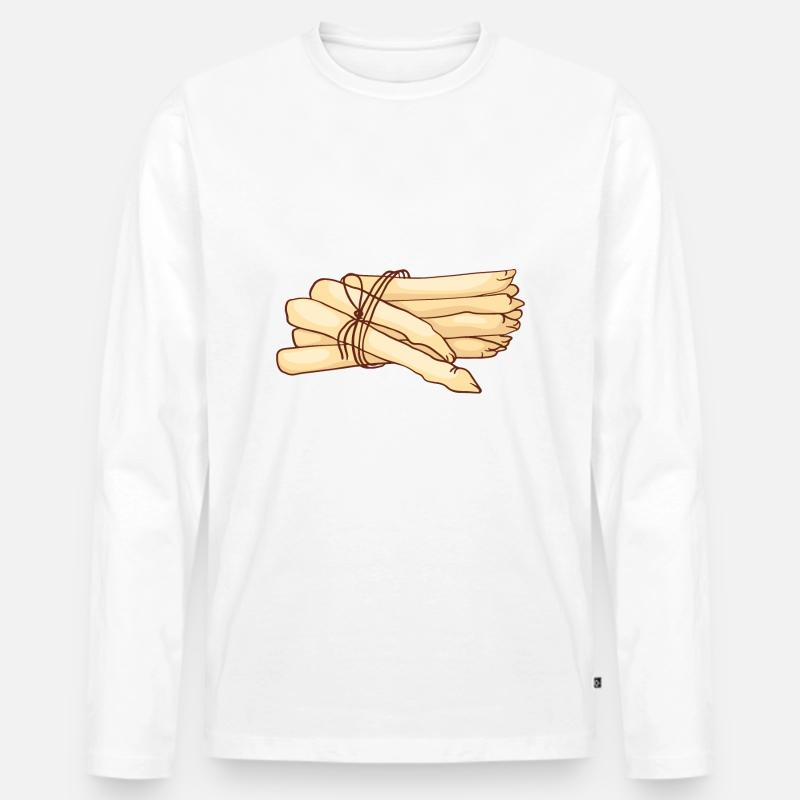 Gemüsespargel Gemeiner Spargel - Männer Premium Bio Langarmshirt - Weiß