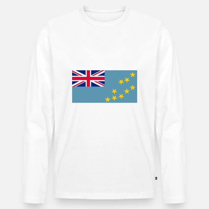 Tuvalu Flagg - Männer Premium Bio Langarmshirt - Weiß