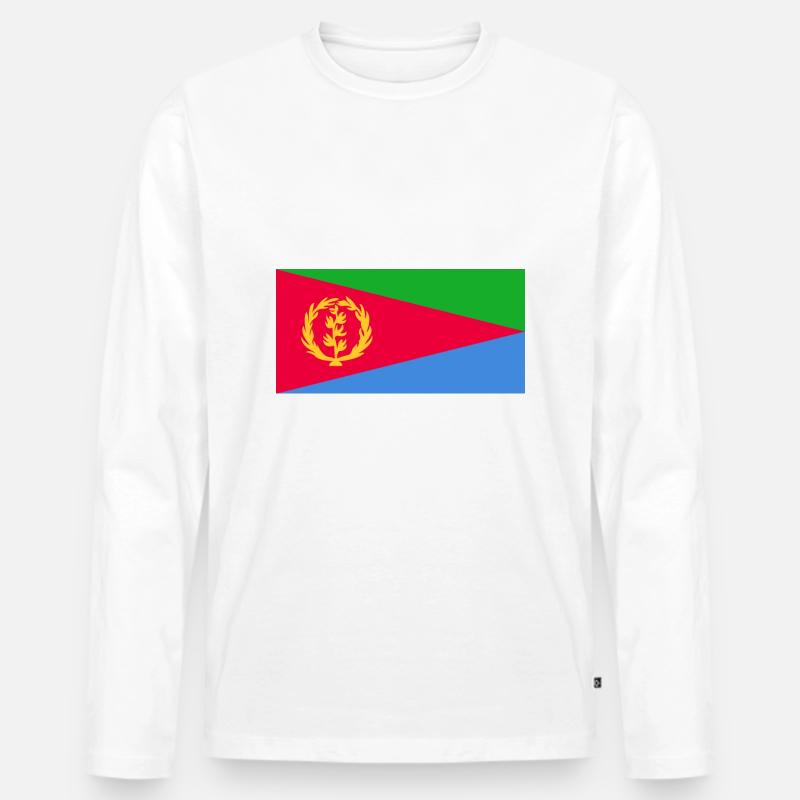 Eritrea-Flagge - Männer Premium Bio Langarmshirt - Weiß