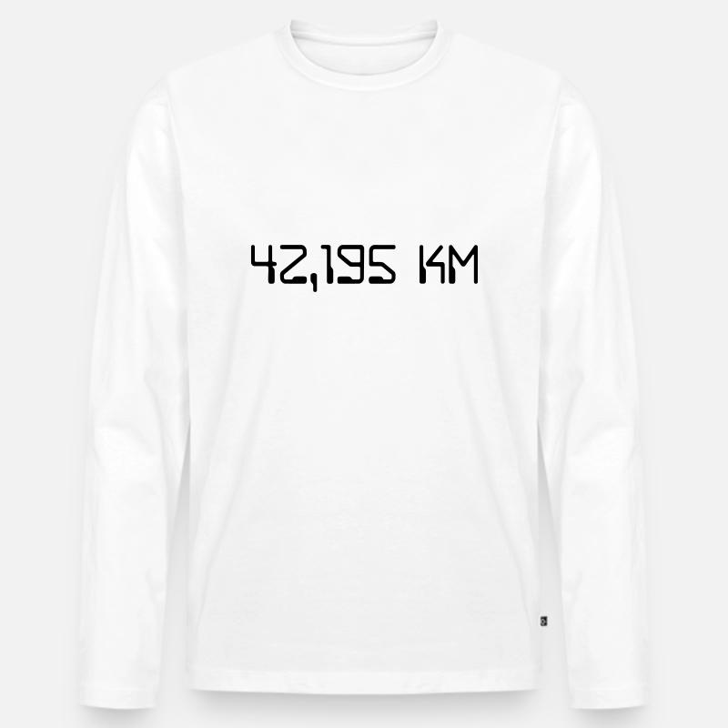 Marathon - Männer Premium Bio Langarmshirt - Weiß