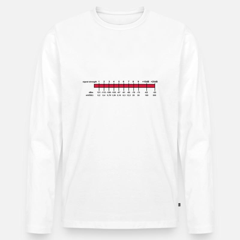 S-Meter - Männer Premium Bio Langarmshirt - Weiß