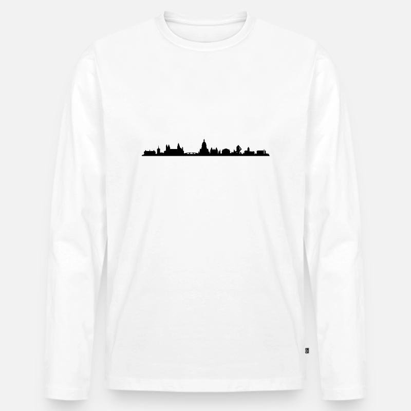 Skyline - Mainz - Männer Premium Bio Langarmshirt - Weiß