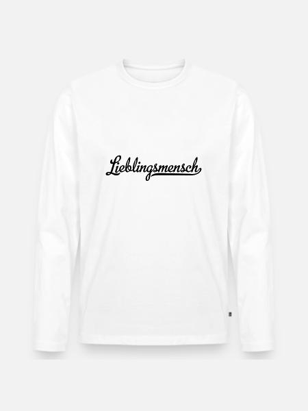 Lieblingsmensch - Männer Premium Bio Langarmshirt - Weiß
