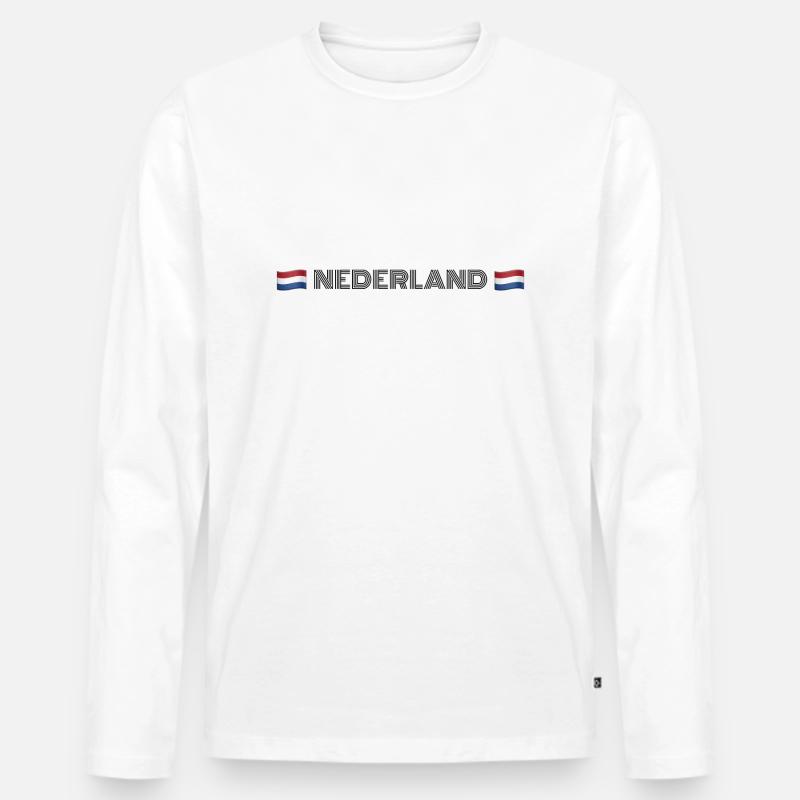 NEDERLAND - Männer Premium Bio Langarmshirt - Weiß