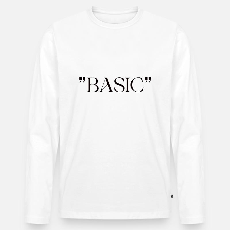 Basic - Männer Premium Bio Langarmshirt - Weiß