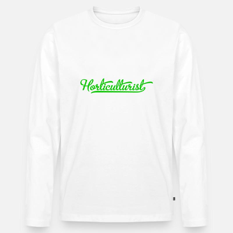 Gärtner - Männer Premium Bio Langarmshirt - Weiß