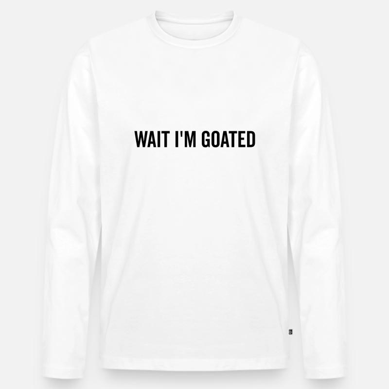 Warte, ich bin Ziegenbart - Männer Premium Bio Langarmshirt - Weiß