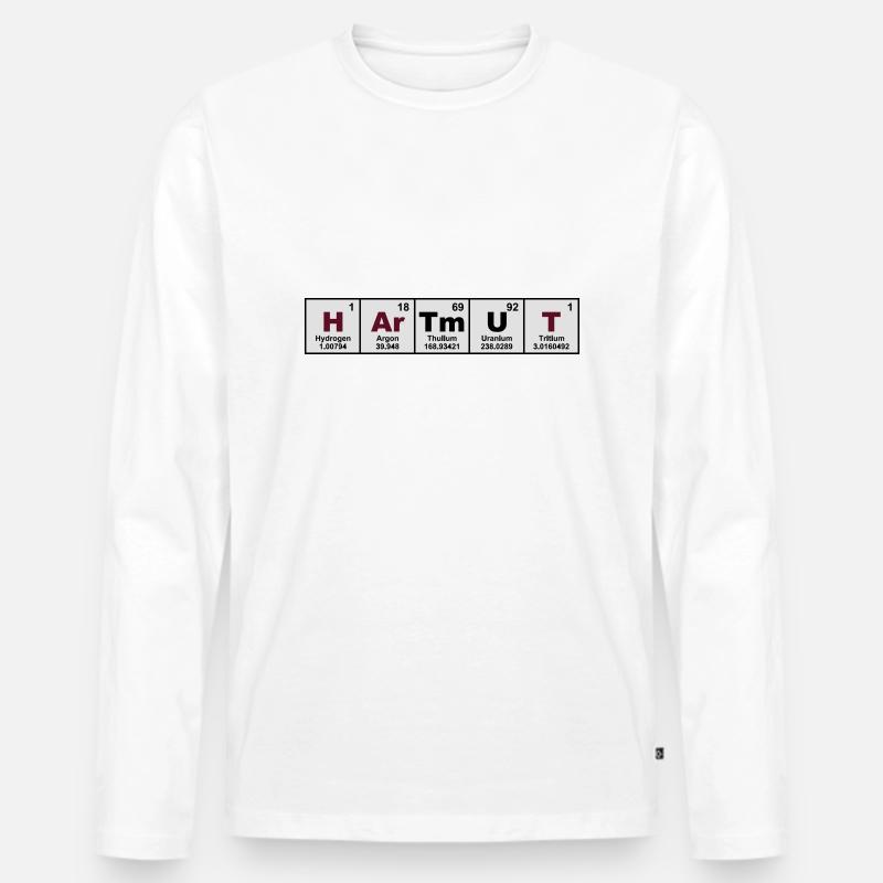 hartmut - Männer Premium Bio Langarmshirt - Weiß
