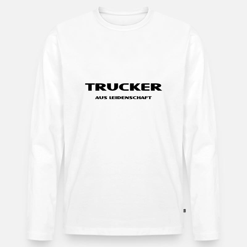 Schriftzug Trucker Iveco - Männer Premium Bio Langarmshirt - Weiß