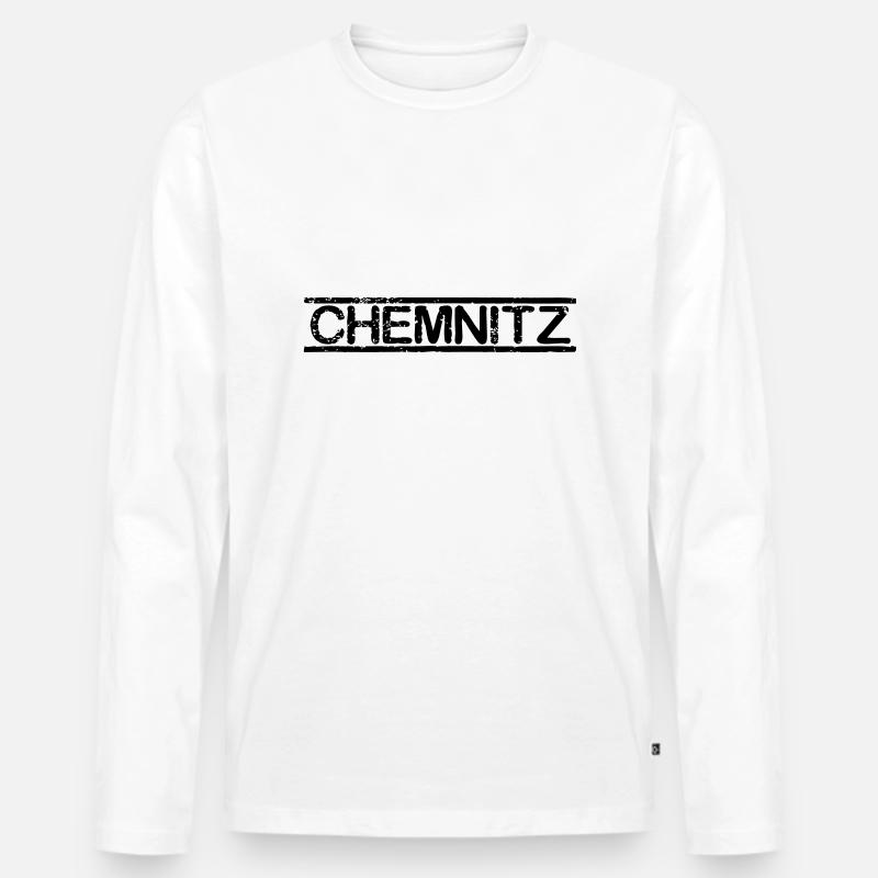 Chemnitz - Männer Premium Bio Langarmshirt - Weiß