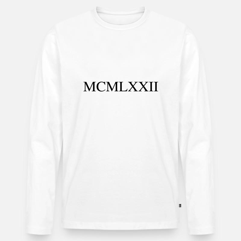 1972 - Männer Premium Bio Langarmshirt - Weiß