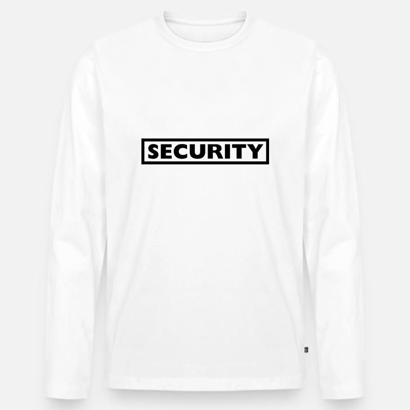 Security Design - Männer Premium Bio Langarmshirt - Weiß