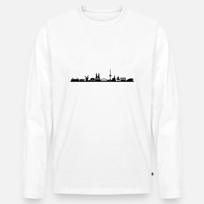 Skyline - Bremen - Männer Premium Bio Langarmshirt - Weiß
