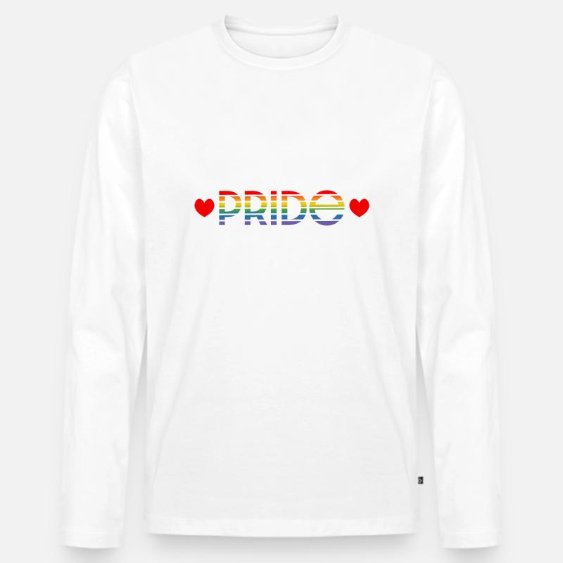 Pride regenbogen herz - Männer Premium Bio Langarmshirt - Weiß