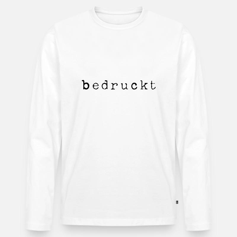 printed statement black - Men's Premium Organic Long Sleeve Shirt - white