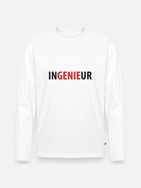 inGENIEur - Männer Premium Bio Langarmshirt - Weiß