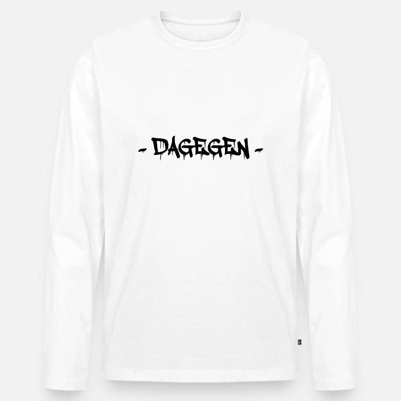 dagegen - Männer Premium Bio Langarmshirt - Weiß