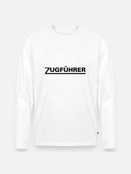 Zugführer - Männer Premium Bio Langarmshirt - Weiß