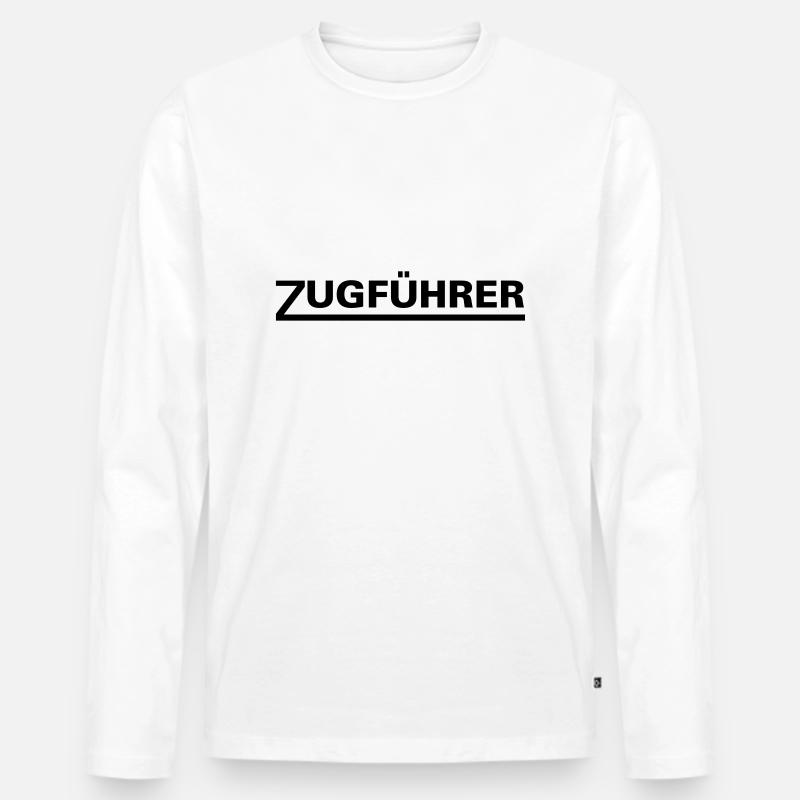 Zugführer - Männer Premium Bio Langarmshirt - Weiß