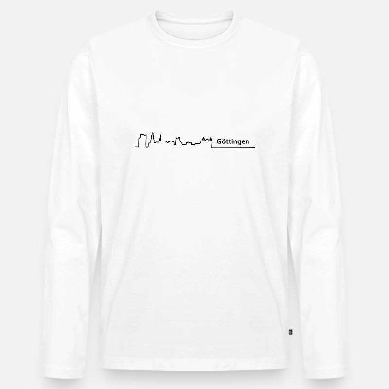 goettingen skyline - Männer Premium Bio Langarmshirt - Weiß