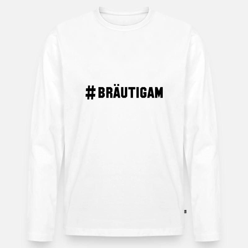 # bräutigam - Männer Premium Bio Langarmshirt - Weiß