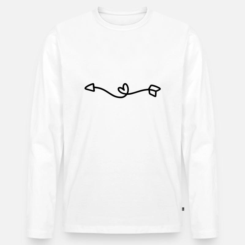 Pfeil links | pfeile - Männer Premium Bio Langarmshirt - Weiß