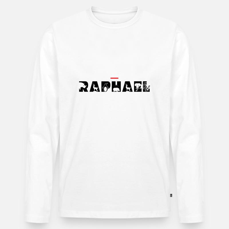 Raphaël - Männer Premium Bio Langarmshirt - Weiß