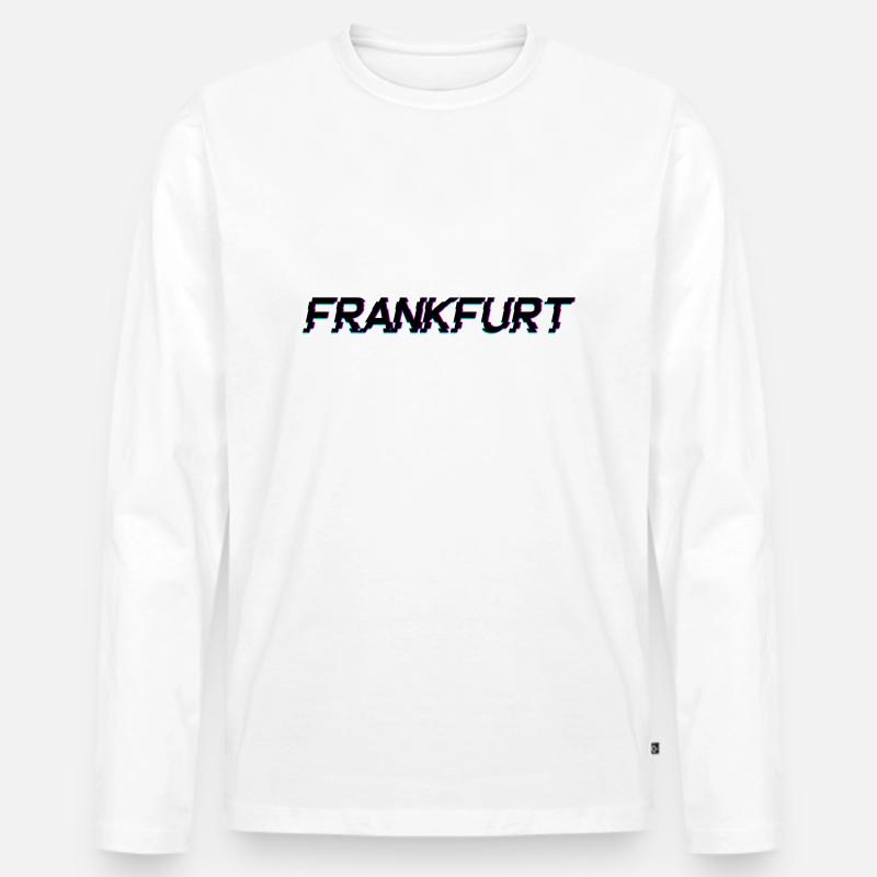 Frankfurt - Männer Premium Bio Langarmshirt - Weiß
