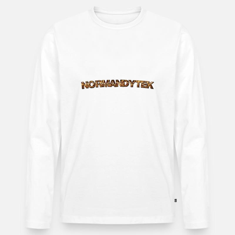 Normandytek-Skript - Männer Premium Bio Langarmshirt - Weiß