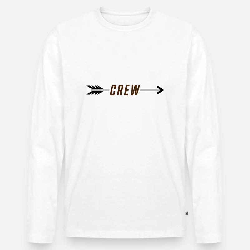 crew pfeil - Männer Premium Bio Langarmshirt - Weiß